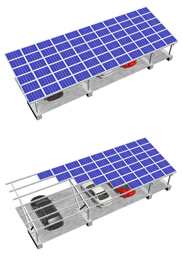 單V柱太陽能車棚支架系統-3