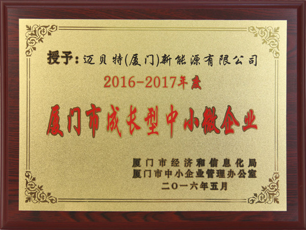 2016-2017年度廈門市成長型中小微企業